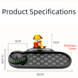 3-in-1 Cute duck Car Dashboard PVC Anti-Slip Mat - 360° Phone Holder & Magnetic Parking Plate, Washable, Non-Marking Grip