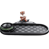 3-in-1 Cute mouse Car Dashboard PVC Anti-Slip Mat - 360° Phone Holder & Magnetic Parking Plate, Washable, Non-Marking Grip