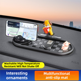3-in-1 Cute pig Car Dashboard PVC Anti-Slip Mat - 360° Phone Holder & Magnetic Parking Plate, Washable, Non-Marking Grip