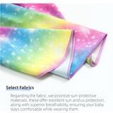 2-Pack Girls' Sun Protection Swim Cap Set - Cute Cartoon Rainbow Horse Pattern, Quick Dry Nylon Swimming & Wading Hat