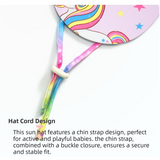 2-Pack Girls' Sun Protection Swim Cap Set - Cute Cartoon Rainbow Horse Pattern, Quick Dry Nylon Swimming & Wading Hat