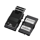 2-Pack Black Metal Thin Slim Men Women Pop Up Wallet (10.1 x 6.9 x 1.7 cm) - RFID Anti-theft Card Holder with box