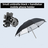 2-Pack Shock-Absorbing and Non-Slip Handlebar Phone Holder with Detachable Mini Umbrella - Waterproof & Windproof and Sunshade, 360° rotatable