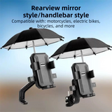 2-Pack Shock-Absorbing and Non-Slip Rearview Mirror Phone Holder with Detachable Mini Umbrella  - , Waterproof & Windproof and Sunshade, 360° rotatable