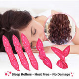 20-Pack Black Polka Dot Bow Sponge Hair Rollers Set -  Soft Sleep Pillow Lazy No-Heat Curler for Heatless Loose Curls Hair Style