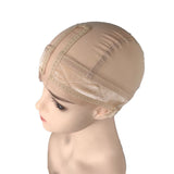 2-Pack Beige U-Part Covered-Ear Wig Cap with 4x5 Inch Double Velvet Lace - Comfort & Stability, for Wig Making and Secure Wear
