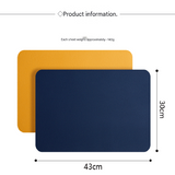 2-PCS Yellow and blue PVC Double-Sided Lychee Texture Table Mat - Waterproof, Heat-Resistant & Easy to Clean for Home and Hotel Use
