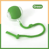 2-PCS Green Automatic Interactive Cat Ball Toy with Rope - Durable & Bite-Resistant Pet Jump Ball for Self-Entertainment & Play