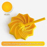 2-Pcs Silk gold Smart 3D Printed Fidget Toy - Hexagonal Illusion Folding Desk Toy for Stress Relief & Focus