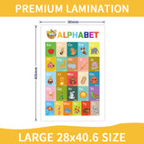 12-Pack Educational Posters for Kids - Laminated Preschool & Kindergarten Learning Charts - ABCs, Numbers, Shapes, Solar System, Weather & More