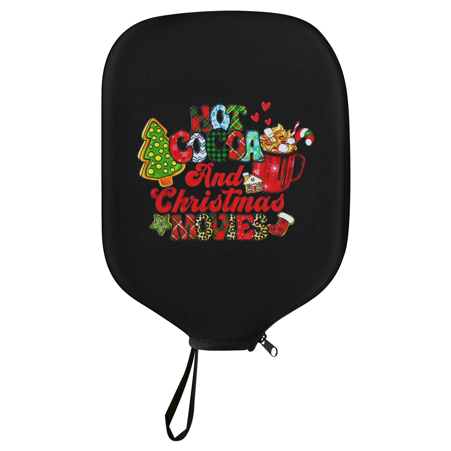 Black Neoprene Pickleball Paddle Cover Protective Case with Fun Graphic Design Durable Beach Tennis Racket Sleeve Bag for Table Tennis Paddles Shockproof Sports Equipment Storage(Style:1)