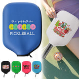 Black Neoprene Pickleball Paddle Cover Protective Case with Fun Graphic Design Durable Beach Tennis Racket Sleeve Bag for Table Tennis Paddles Shockproof Sports Equipment Storage(Style:5)