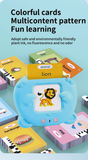 Blue Cat Talking  Cards Educational Toy for Toddlers 112 Cards Audible Preschool Learning Machine Early Childhood Development Interactive Reading Cards with Rechargeable Battery ABS Material