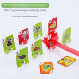 2 Player  Frog Tongue Game Lizard Mask Card Battle Family Board Game Parent-Child Interactive Party Game Silicone Material 4+ Years Educational Toy Memory Challenge