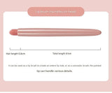 Pink 5-Piece Compact Makeup Brush Set with Mirror - Synthetic Fibre Travel Case with Foundation, Powder & Blush Brushes - Portable Beauty Tool Kit for On-the-Go Touch-Ups