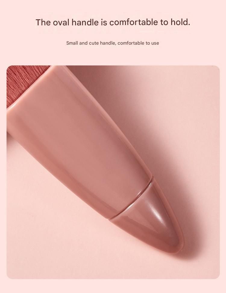 Pink 5-Piece Compact Makeup Brush Set with Mirror - Synthetic Fibre Travel Case with Foundation, Powder & Blush Brushes - Portable Beauty Tool Kit for On-the-Go Touch-Ups