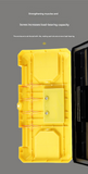 14-inch Yellow and Black Heavy Duty Plastic Toolbox - PP Material with ABS Latches - Lockable, Large Capacity, Double Layer, Organized Storage, for Home Repair, Automotive, Construction, Outdoor Use