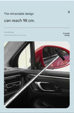 Pink Telescopic Car Mirror Wiper - ABS & Stainless Steel - 98cm Extendable, Defog & Rain Removal, Compact Car Cleaning Tool, Universal Fit, Travel Friendly