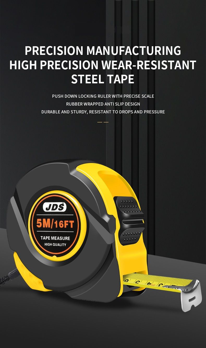 7.5M Heavy Duty Steel Tape Measure -  Metric & Imperial Dual Scale - High Carbon Steel Blade, Anti-Slip ABS+TPR Casing, Push-Button Lock, Wear-Resistant for Construction & DIY