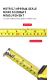 7.5M Heavy Duty Steel Tape Measure -  Metric & Imperial Dual Scale - High Carbon Steel Blade, Anti-Slip ABS+TPR Casing, Push-Button Lock, Wear-Resistant for Construction & DIY