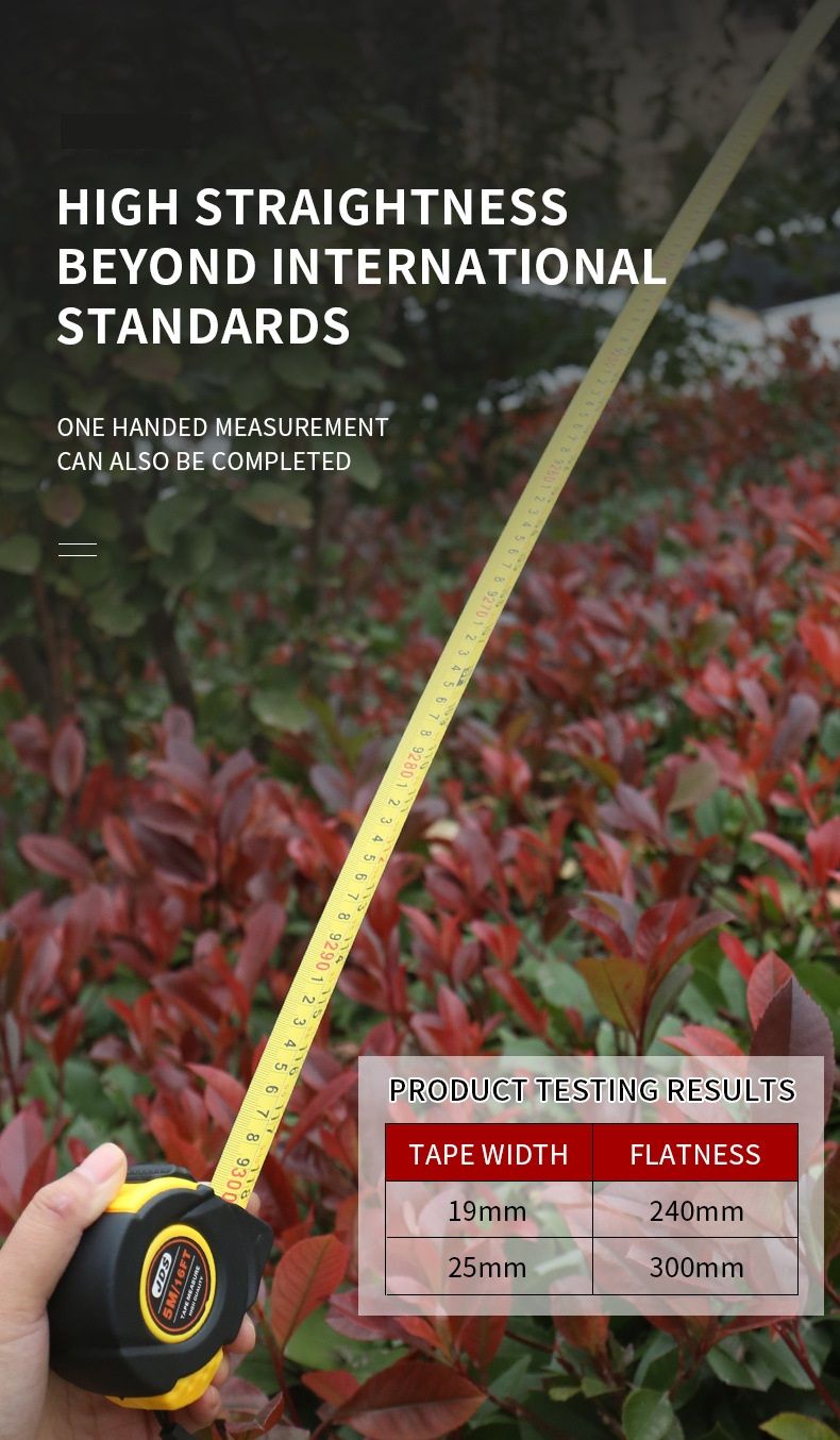 7.5M Heavy Duty Steel Tape Measure -  Metric & Imperial Dual Scale - High Carbon Steel Blade, Anti-Slip ABS+TPR Casing, Push-Button Lock, Wear-Resistant for Construction & DIY