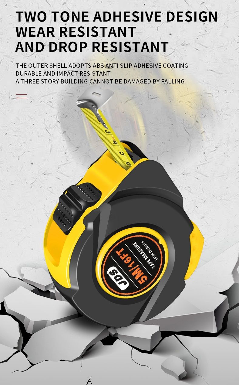 7.5M Heavy Duty Steel Tape Measure -  Metric & Imperial Dual Scale - High Carbon Steel Blade, Anti-Slip ABS+TPR Casing, Push-Button Lock, Wear-Resistant for Construction & DIY