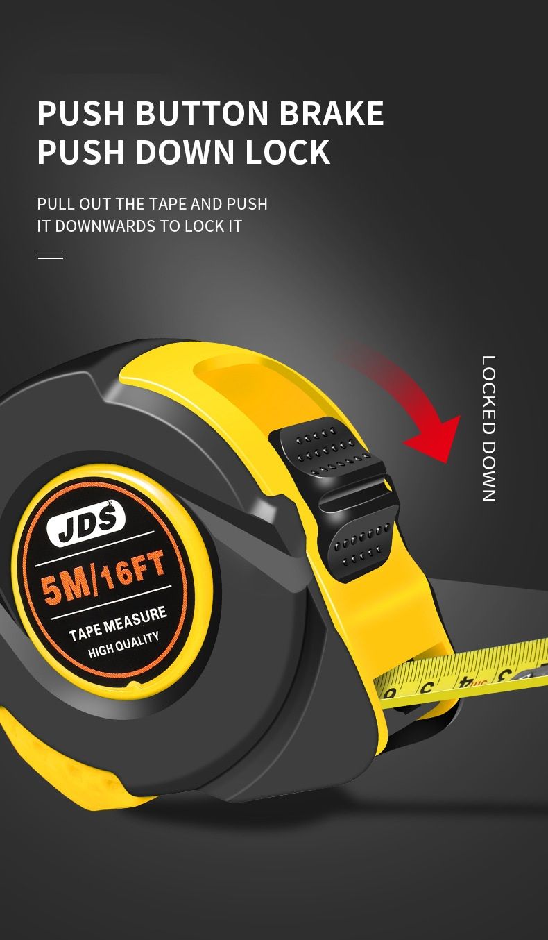 10M Heavy Duty Steel Tape Measure -  Metric & Imperial Dual Scale - High Carbon Steel Blade, Anti-Slip ABS+TPR Casing, Push-Button Lock, Wear-Resistant for Construction & DIY