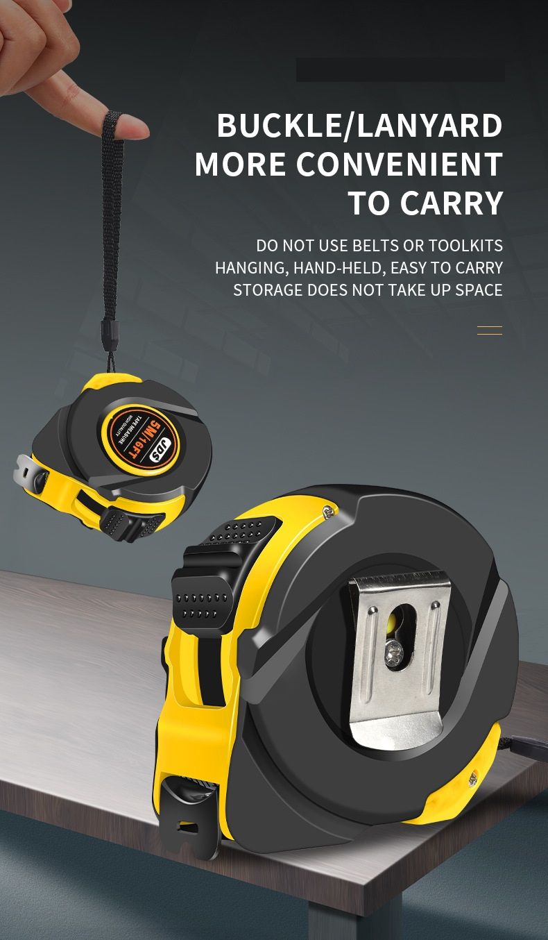 10M Heavy Duty Steel Tape Measure -  Metric & Imperial Dual Scale - High Carbon Steel Blade, Anti-Slip ABS+TPR Casing, Push-Button Lock, Wear-Resistant for Construction & DIY