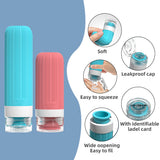 Silicone Travel Toiletry Bottles Set Leakproof Squeeze Containers with Case(05)