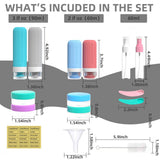 Silicone Travel Toiletry Bottles Set Leakproof Squeeze Containers with Case(09)