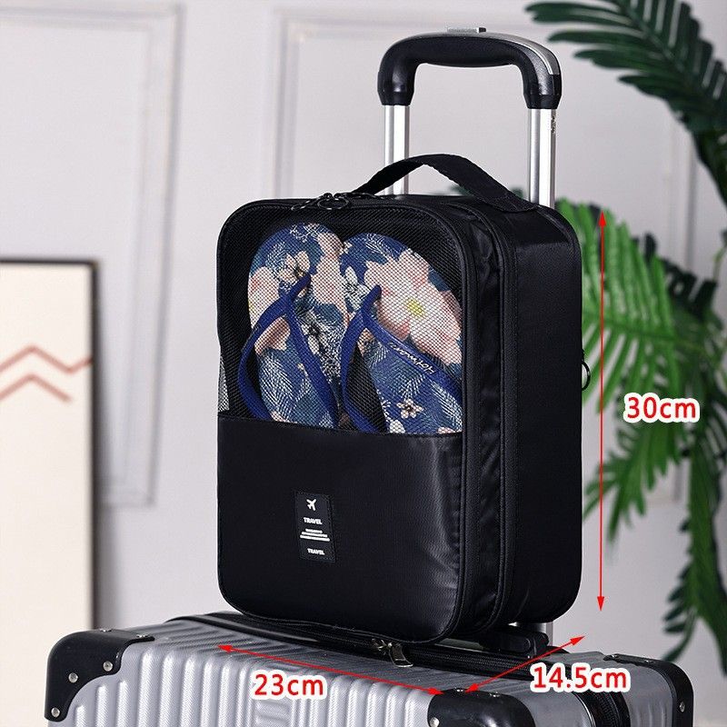 Black Travel Shoe Bag Portable Luggage Organizer Waterproof Dustproof Shoe Pouch