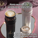 710ML Black Luxury Gradient Textured Aurora Starry Night Insulated Travel Mug (Bow Pendant Gift Box) – 316 Stainless Steel Car Coffee Tumbler with Pop-Up Straw Dual Lid, Sinking Tea Infuser Ball and Cup Sleeve