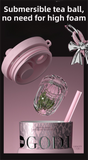 710ML Silver Luxury Gradient Textured Aurora Starry Night Insulated Travel Mug (Bow Pendant Gift Box) – Ceramic Liner Car Coffee Tumbler with Pop-Up Straw Dual Lid, Sinking Tea Infuser Ball and Cup Sleeve