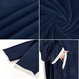 Grey 180 x 120CM Extra Large Wearable Wrap Blanket with Sleeves and Large Pocket, Cozy Thickened Composed Flannel Sherpa Fleece Oversized TV Blanket Robe and Sofa Throw for Home Lounging