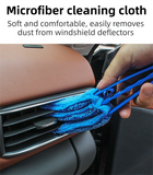 4 Pack Blue Shutter and Car AC Vent Cleaner Brush with Washable Microfiber Cleaning Cloth – Reusable Window Blind Dust Remover for Air Vent, Car AC Vent, Fan & Narrow Gap