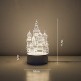 Castle Style Creative Acrylic LED Night Light - Warm White Ambient Table Lamp, Decorative Desktop Mood Light, Cartoon and Creative Display Design, Compact Gift for Bedroom Living Room Office