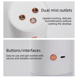 Creative Romantic Home Gift Set - White Dual Spray USB Humidifier with  Warm LED Night Light and White Acrylic Decorative Ambient Lamp, Portable Lamp and Car Humidifier Bundle for Bedroom Office Living Room