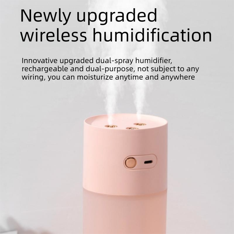 Creative Romantic Home Gift Set - White Dual Spray USB Humidifier with  Warm LED Night Light and White Acrylic Decorative Ambient Lamp, Portable Lamp and Car Humidifier Bundle for Bedroom Office Living Room