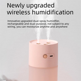 Creative Romantic Home Gift Set - White Dual Spray USB Humidifier with  Warm LED Night Light and White Acrylic Decorative Ambient Lamp, Portable Lamp and Car Humidifier Bundle for Bedroom Office Living Room