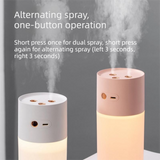 Creative Romantic Home Gift Set - Pink Dual Spray USB Humidifier with  Warm LED Night Light and White Acrylic Decorative Ambient Lamp, Portable Lamp and Car Humidifier Bundle for Bedroom Office Living Room