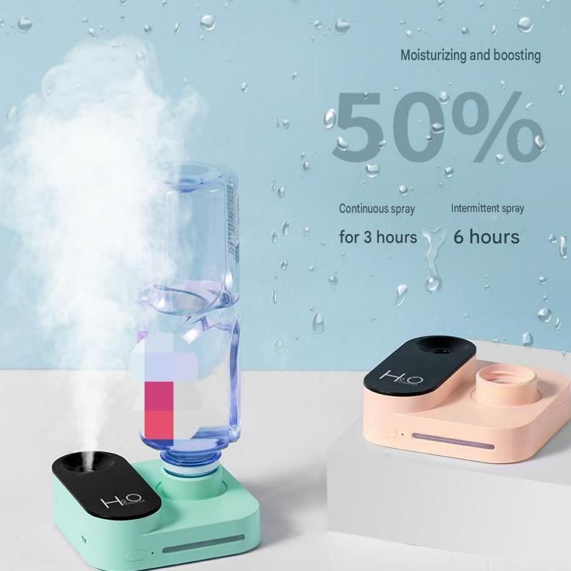 White Mini Camera Humidifier, USB Rechargeable Portable Water Bottle Humidifier with LED Night Light, Wireless Desktop Mist Maker for Office, Bedroom, Travel & Car