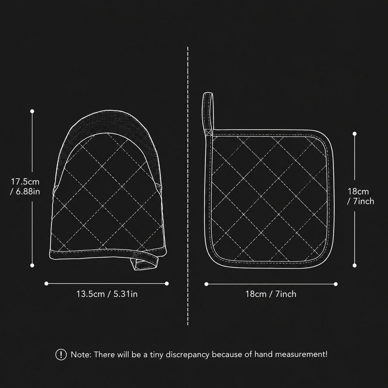Black Heat Resistant Oven Mitts Set 1 Pair and 4 Pot Holders Quilted Cotton Kitchen Heat Protection Gloves and Pads Silver Coated Non Slip Baking Cooking Kitchen Accessories