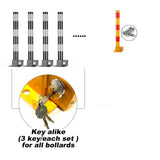 Traffic Control & Parking Tools: Red Parking Bollard locker Barrier Key Alike lock Fold Down Vehicle