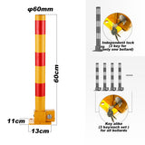 Traffic Control & Parking Tools: Red Parking Bollard locker Barrier Key Alike lock Fold Down Vehicle