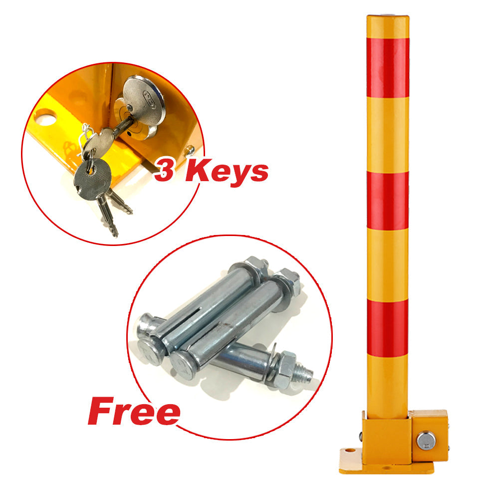 Traffic Control & Parking Tools: Red Parking Bollard locker Barrier Key Alike lock Fold Down Vehicle