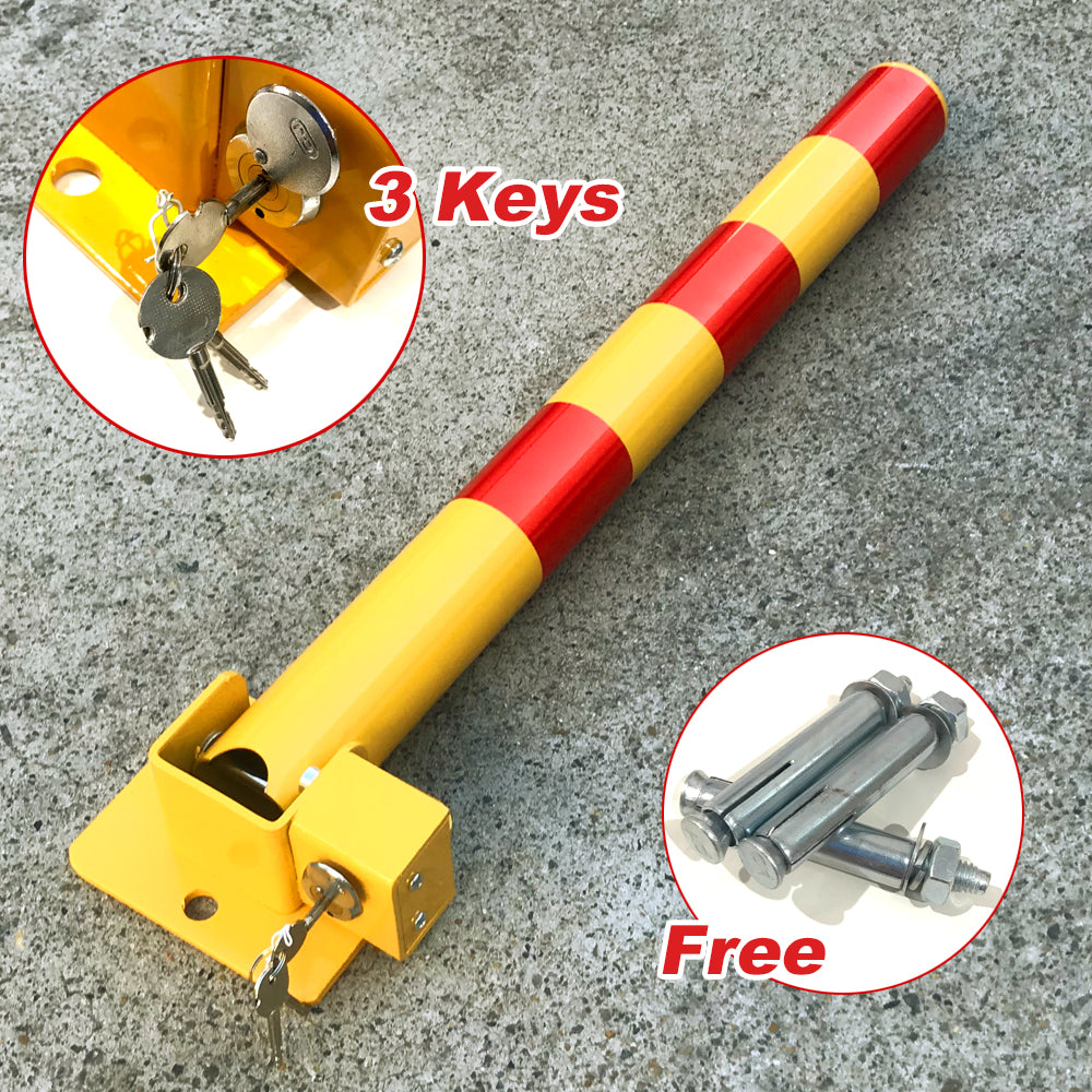 Traffic Control & Parking Tools: Red Parking Bollard locker Barrier Key Alike lock Fold Down Vehicle