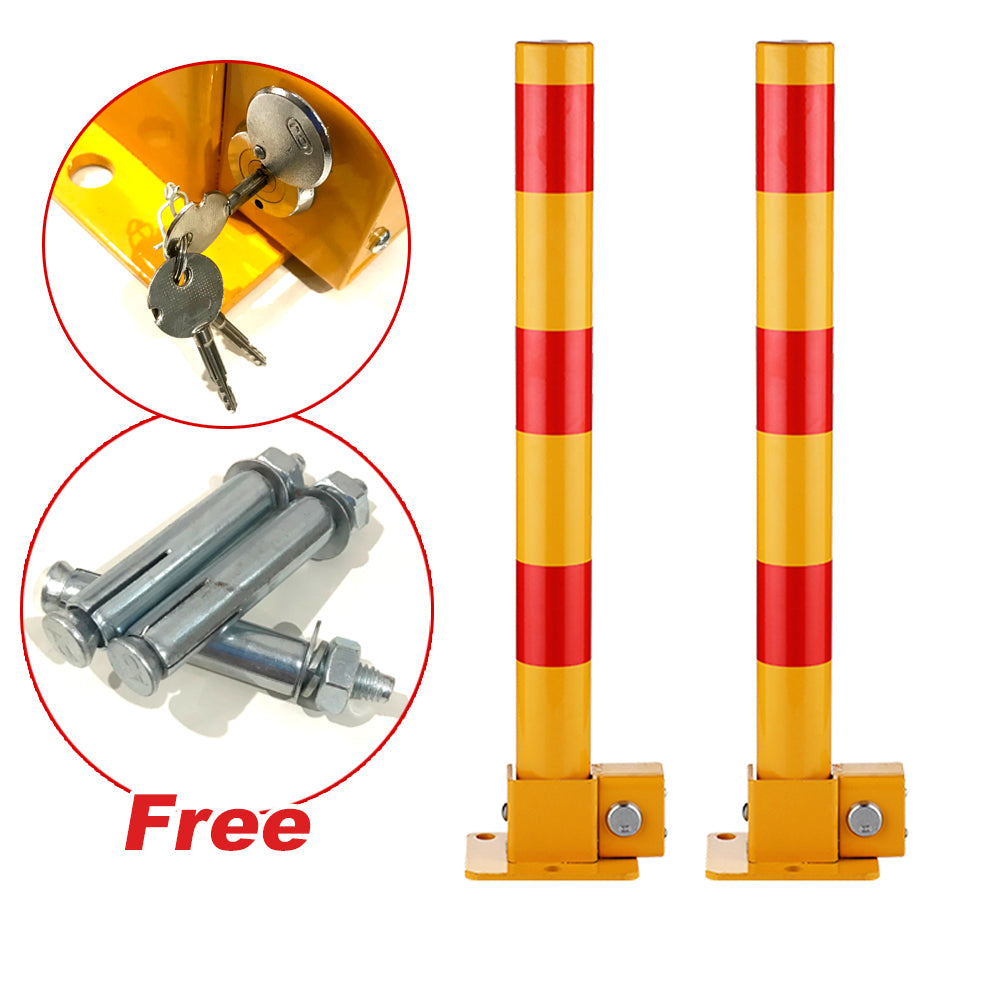 Traffic Control & Parking Tools: Red Parking Bollard locker Barrier Key Alike lock Fold Down Vehicle