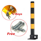 Traffic Control & Parking Tools: Fold Down Vehicle Security Car Parking Lock Safety Barrier Bollard Locker Barrier -Black