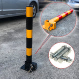 Traffic Control & Parking Tools: Fold Down Vehicle Security Car Parking Lock Safety Barrier Bollard Locker Barrier -Black