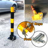 Traffic Control & Parking Tools: Fold Down Vehicle Security Car Parking Lock Safety Barrier Bollard Locker Barrier -Black